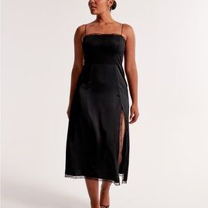 NWT A&F Black Lace Satin Dress